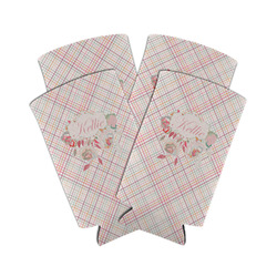 Modern Plaid & Floral Can Cooler (tall 12 oz) - Set of 4 (Personalized)