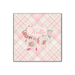 Modern Plaid & Floral Wood Print - 12x12 (Personalized)