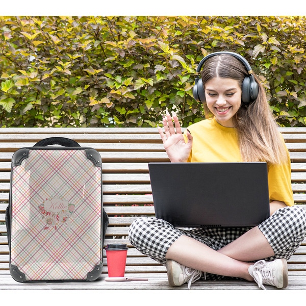 Modern Plaid & Floral 15" Backpack - LIFESTYLE