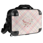 Modern Plaid & Floral Hard Shell Briefcase - 15" (Personalized)