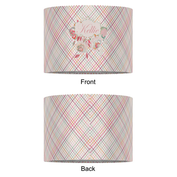 Modern Plaid & Floral 16" Drum Lampshade - APPROVAL (Fabric)