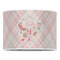 Modern Plaid & Floral 16" Drum Lampshade - FRONT (Poly Film)