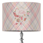 Modern Plaid & Floral 16" Drum Lamp Shade - Fabric (Personalized)