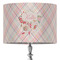 Modern Plaid & Floral 16" Drum Lampshade - ON STAND (Fabric)