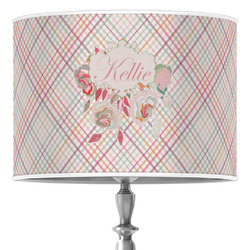 Modern Plaid & Floral Drum Lamp Shade (Personalized)