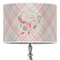 Modern Plaid & Floral 16" Drum Lampshade - ON STAND (Poly Film)