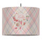 Modern Plaid & Floral Drum Pendant Lamp (Personalized)