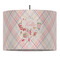 Modern Plaid & Floral Drum Pendant Lamp (Personalized)