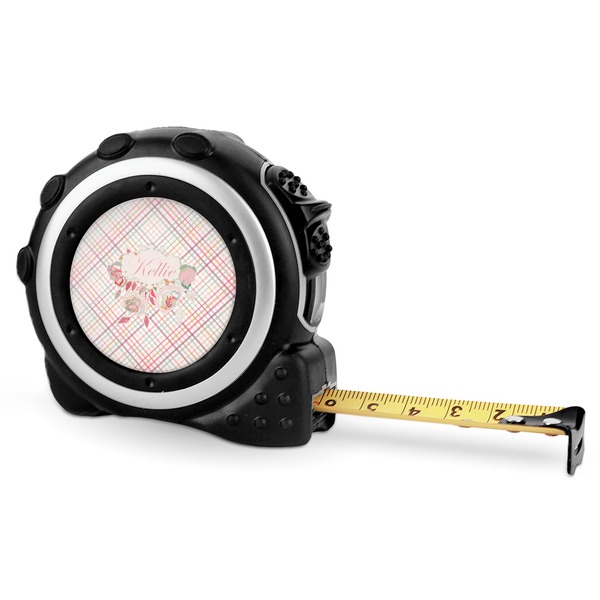 Custom Modern Plaid & Floral Tape Measure - 16 Ft (Personalized)