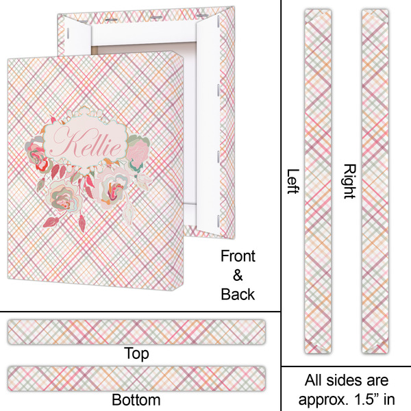 Modern Plaid & Floral 16x20 - Canvas Print - Approval