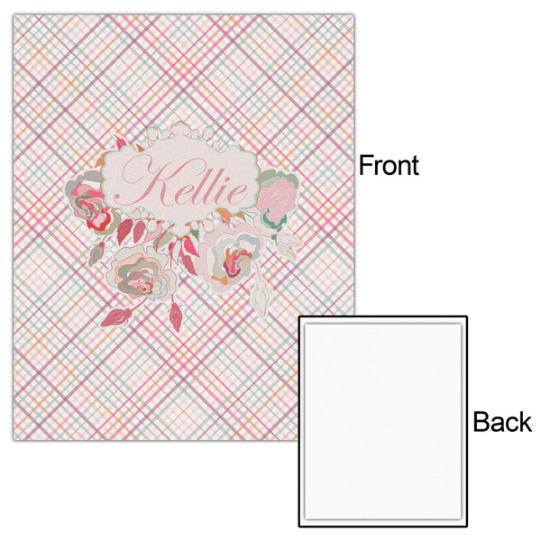 Modern Plaid & Floral 16x20 - Matte Poster - Front & Back