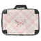 Modern Plaid & Floral Hard Shell Briefcase - 18" (Personalized)