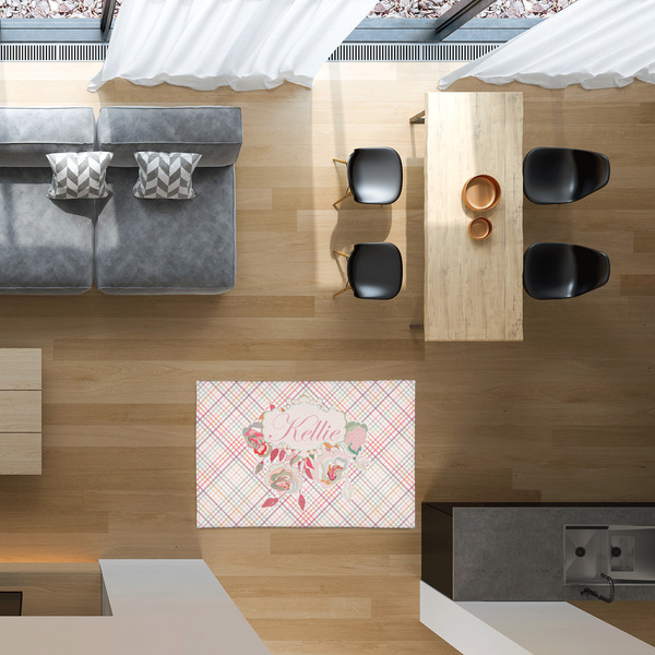 Modern Plaid & Floral 2'x3' Indoor Area Rugs - IN CONTEXT