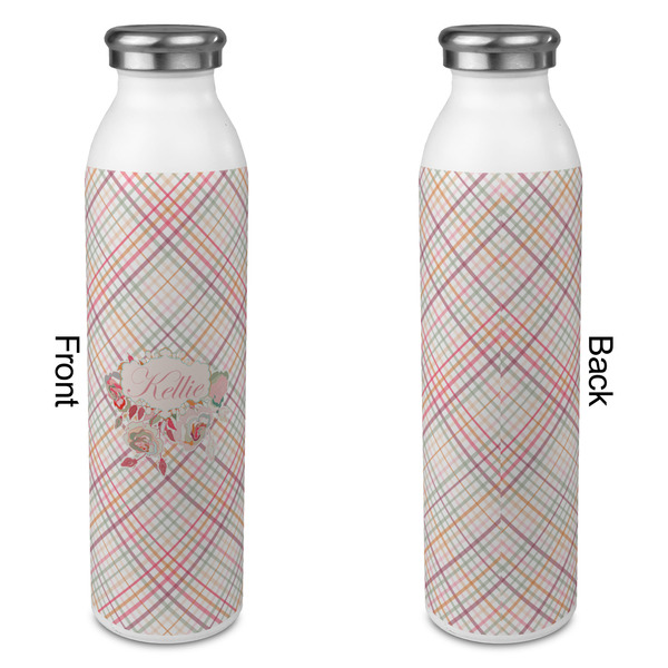 Modern Plaid & Floral 20oz Water Bottles - Full Print - Approval