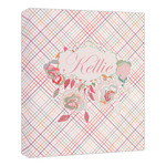 Modern Plaid & Floral Canvas Print - 20x24 (Personalized)