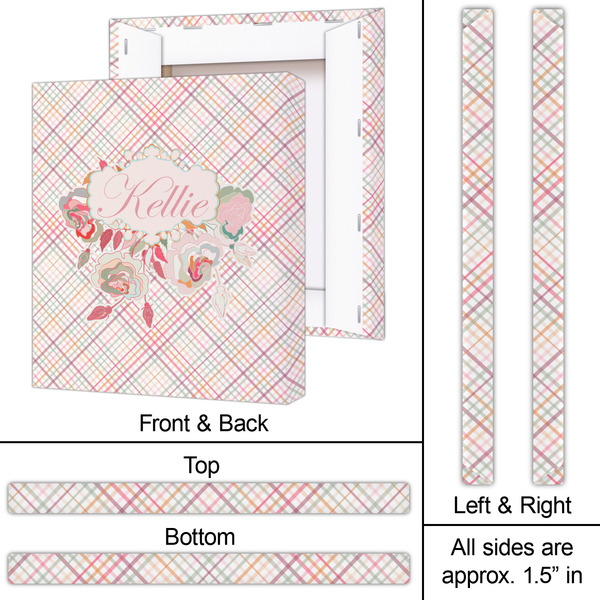 Modern Plaid & Floral 20x24 - Canvas Print - Approval