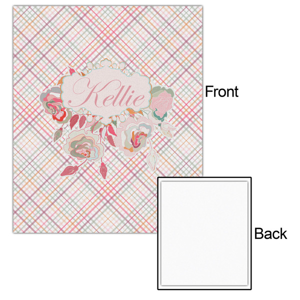 Modern Plaid & Floral 20x24 - Matte Poster - Front & Back