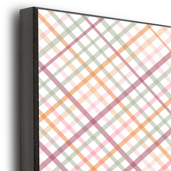 Modern Plaid & Floral 20x24 Wood Print - Closeup