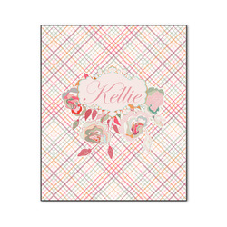 Modern Plaid & Floral Wood Print - 20x24 (Personalized)