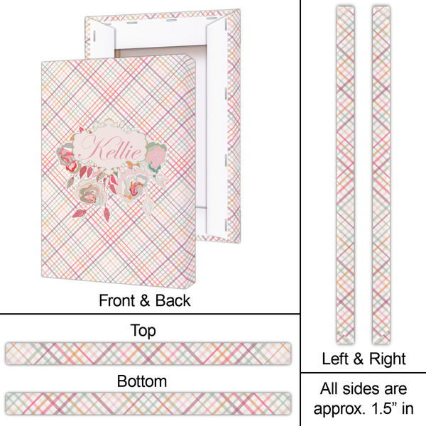 Modern Plaid & Floral 20x30 - Canvas Print - Approval