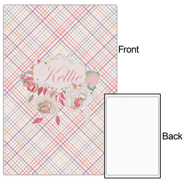 Modern Plaid & Floral 20x30 - Matte Poster - Front & Back