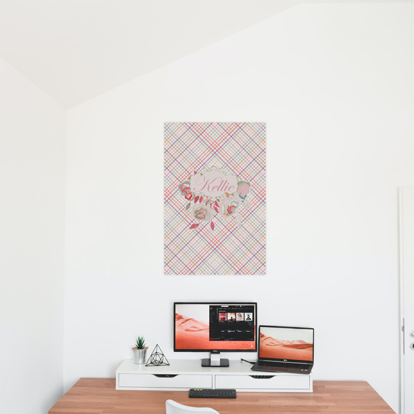 Modern Plaid & Floral 20x30 - Matte Poster - On the Wall