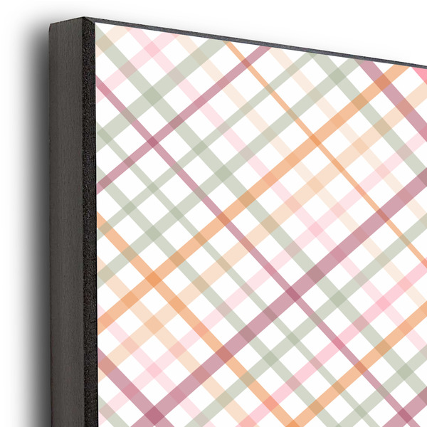 Modern Plaid & Floral 20x30 Wood Print - Closeup