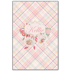 Modern Plaid & Floral Wood Print - 20x30 (Personalized)