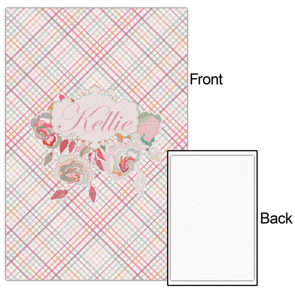 Modern Plaid & Floral 24x36 - Matte Poster - Front & Back