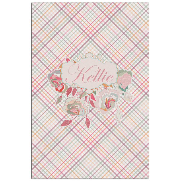 Custom Modern Plaid & Floral Poster - Matte - 24x36 (Personalized)
