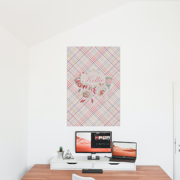Modern Plaid & Floral 24x36 - Matte Poster - On the Wall