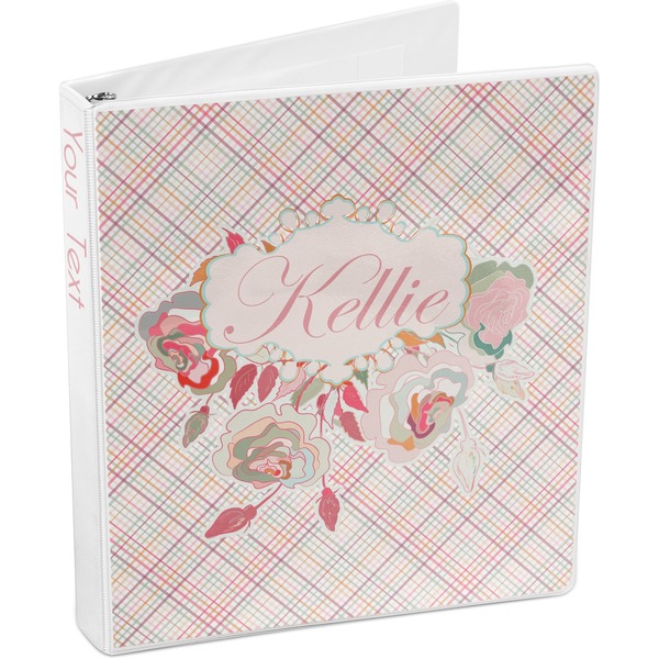 Modern Plaid & Floral 3-Ring Binder 3/4 - Main