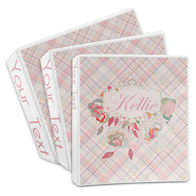 Modern Plaid & Floral 3-Ring Binder (Personalized)