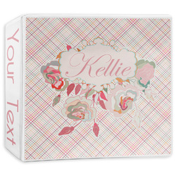 Modern Plaid & Floral 3-Ring Binder - 3 inch (Personalized)