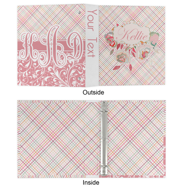 Modern Plaid & Floral 3 Ring Binders - Full Wrap - 1" - APPROVAL