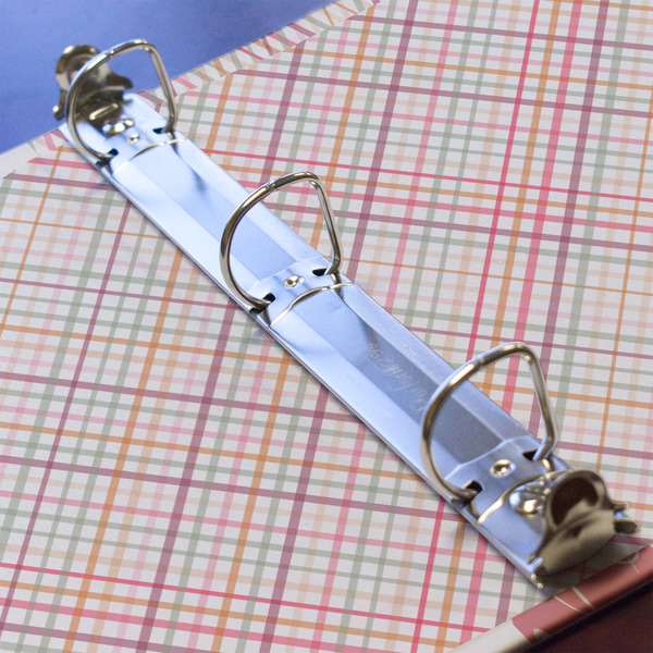 Modern Plaid & Floral 3 Ring Binders - Full Wrap - 1" - DETAIL
