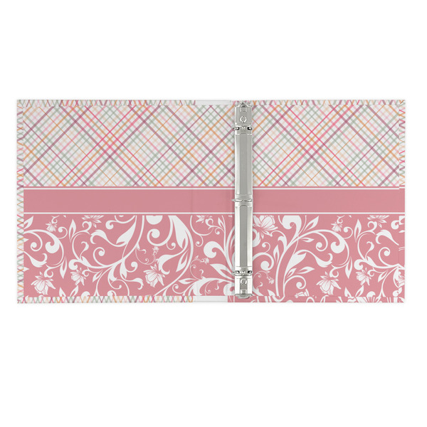 Modern Plaid & Floral 3 Ring Binders - Full Wrap - 1" - OPEN INSIDE