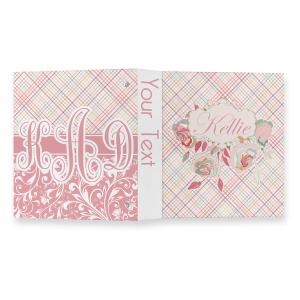 Modern Plaid & Floral 3 Ring Binders - Full Wrap - 1" - OPEN OUTSIDE
