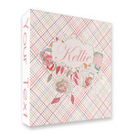 Modern Plaid & Floral 3 Ring Binder - Full Wrap - 2" (Personalized)