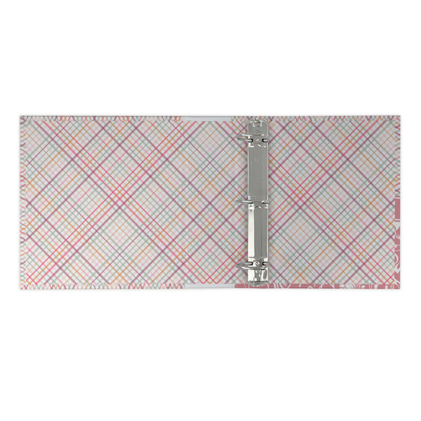 Modern Plaid & Floral 3 Ring Binders - Full Wrap - 2" - OPEN INSIDE