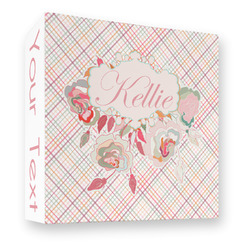 Modern Plaid & Floral 3 Ring Binder - Full Wrap - 3" (Personalized)