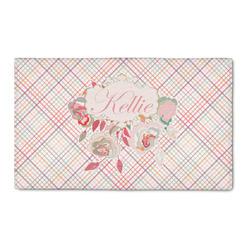 Modern Plaid & Floral 3' x 5' Indoor Area Rug (Personalized)
