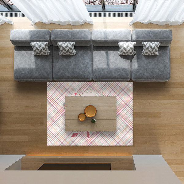 Modern Plaid & Floral 5'x7' Indoor Area Rugs - IN CONTEXT