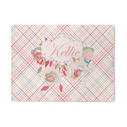 Modern Plaid & Floral Area Rug (Personalized)