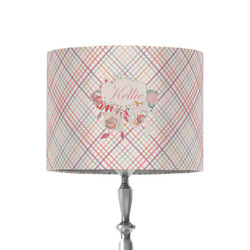 Modern Plaid & Floral 8" Drum Lamp Shade - Fabric (Personalized)