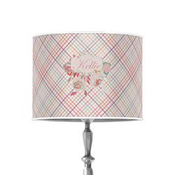 Modern Plaid & Floral 8" Drum Lamp Shade - Poly-film (Personalized)