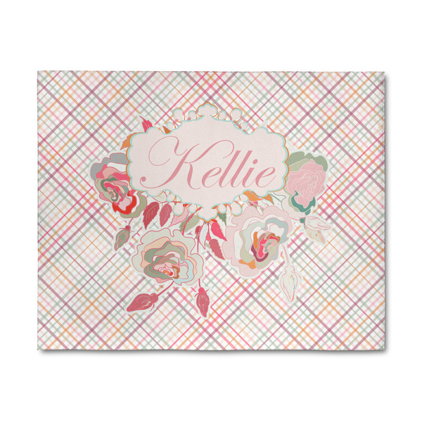 Custom Modern Plaid & Floral 8' x 10' Patio Rug (Personalized)