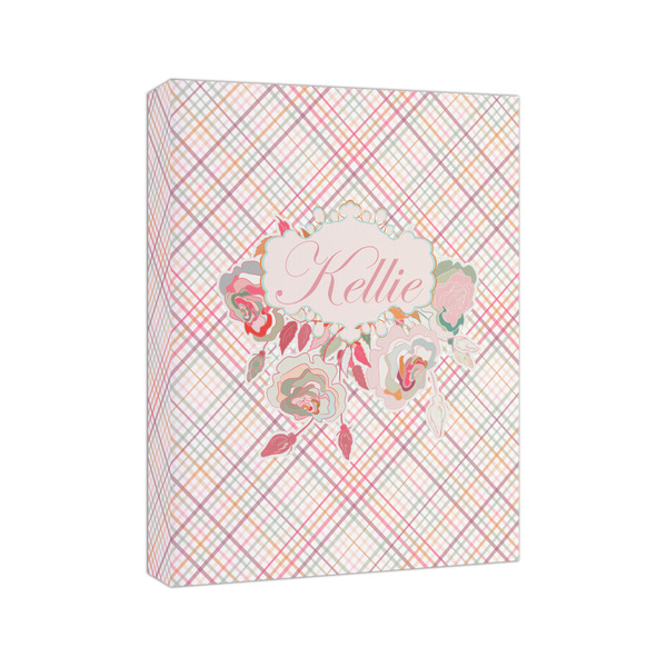 Modern Plaid & Floral 8x10 - Canvas Print - Angled View