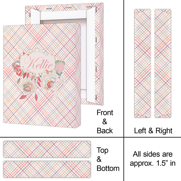 Modern Plaid & Floral 8x10 - Canvas Print - Approval