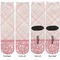 Modern Plaid & Floral Adult Crew Socks - Double Pair - Front and Back - Apvl